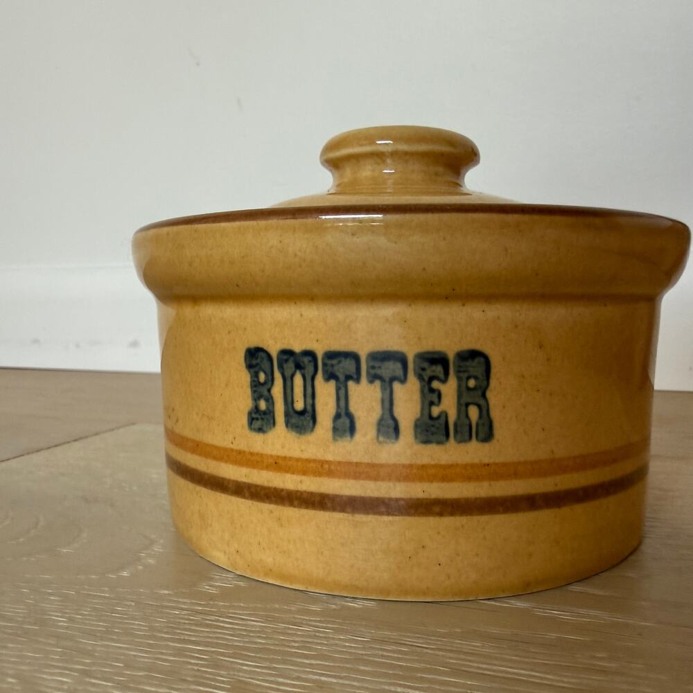 Vintage Pfaltzgraff Village Butter Tub with Lid #065 Farmhouse Stoneware